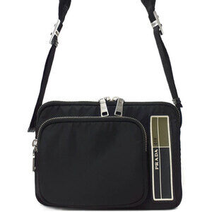 Prada Tessuto nylon shoulder bag black technical branded patch